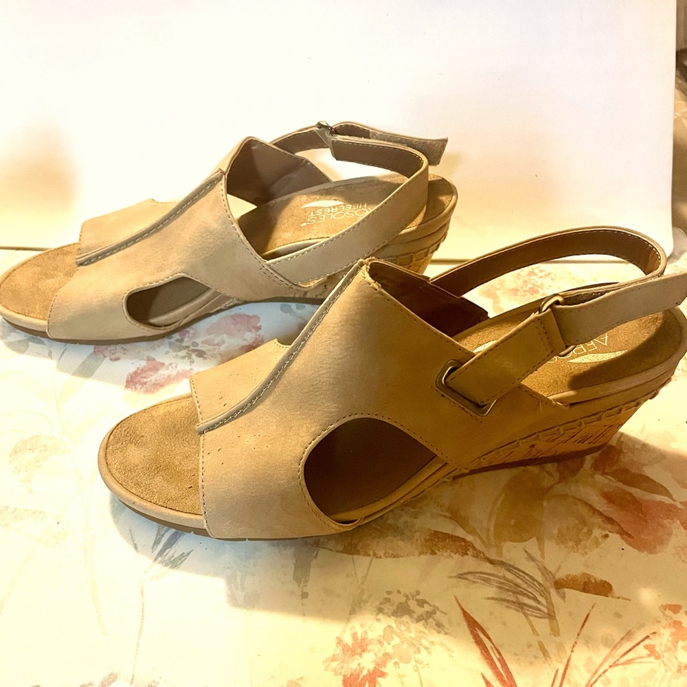 Aerosoles Tan Wedge Sandals for Women